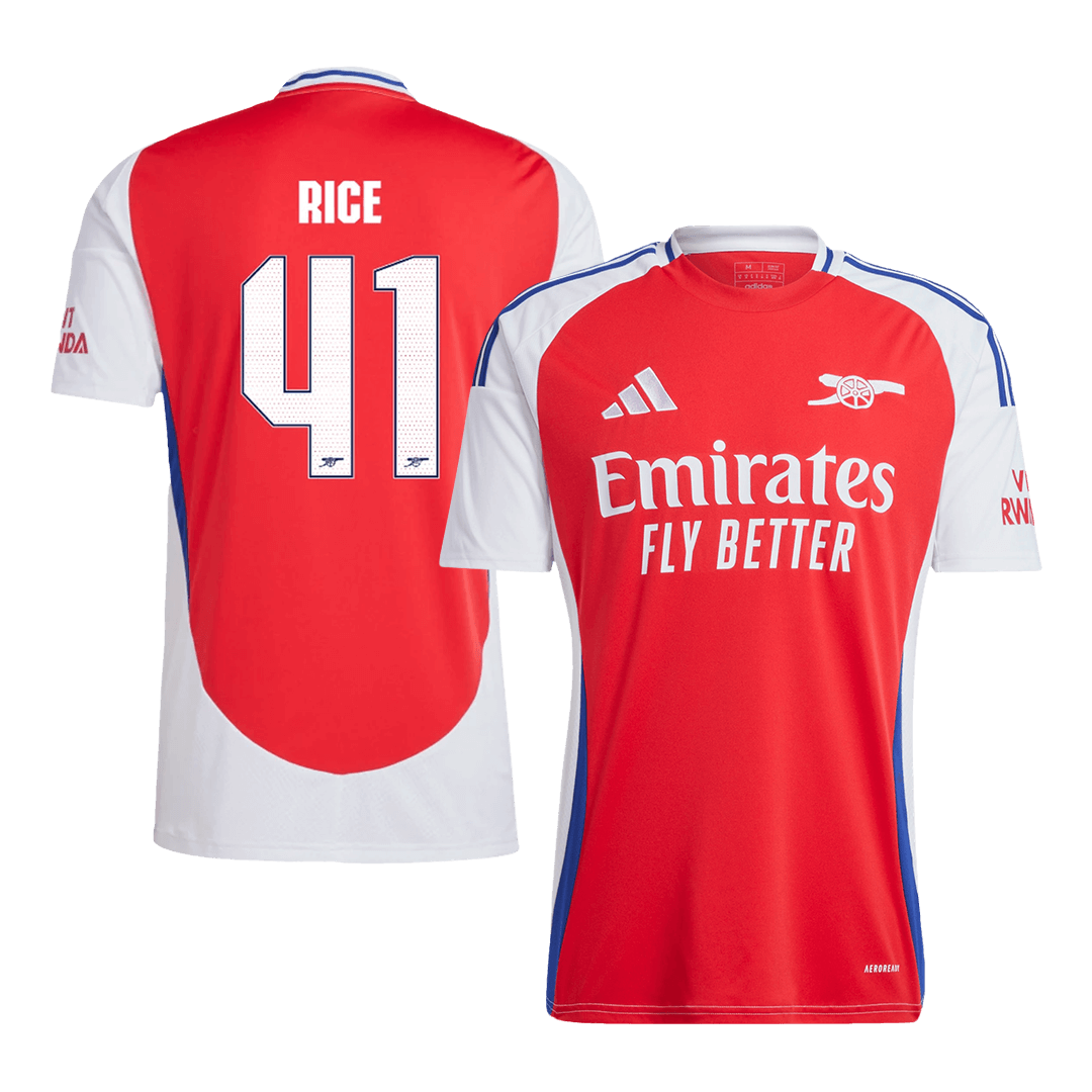 RICE #41 Heren Arsenal Thuis Voetbalshirt 2024/25 - UCL - voorkant