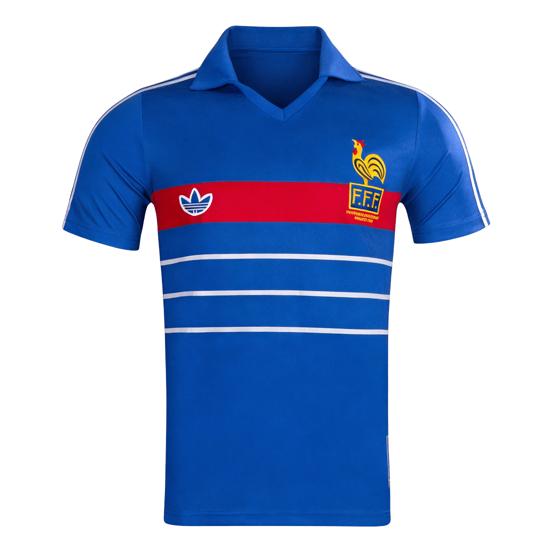 Retro France Thuis Voetbalshirt 1984 - voorkant