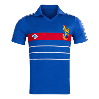 Retro France Thuis Voetbalshirt 1984 - voorkant