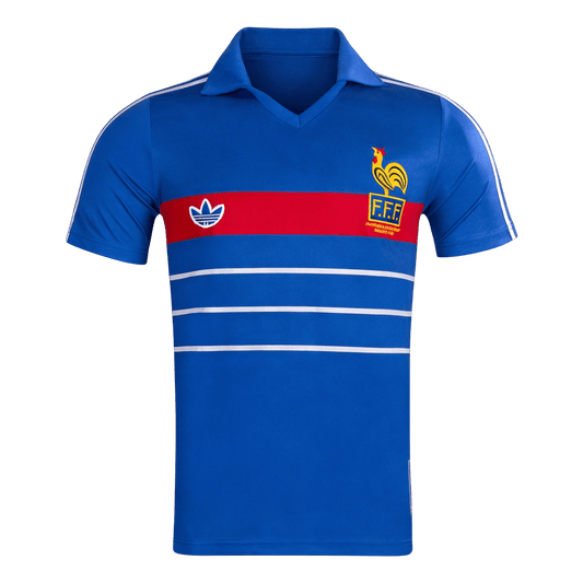 Retro France Thuis Voetbalshirt 1984 - voorkant