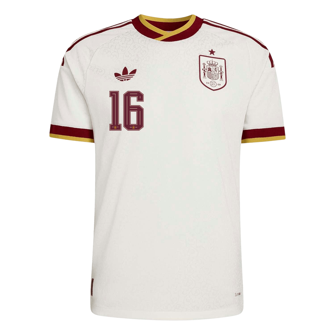 RODRIGO #16 Spain Uit Spelersversie Voetbalshirt WK Voetbal 2026 - Slim Fit