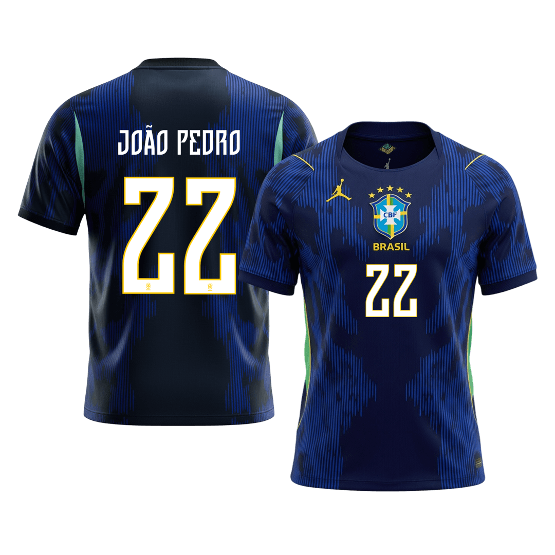 JOÃO PEDRO #22 Heren Brazil Uit Voetbalshirt WK Voetbal 2026