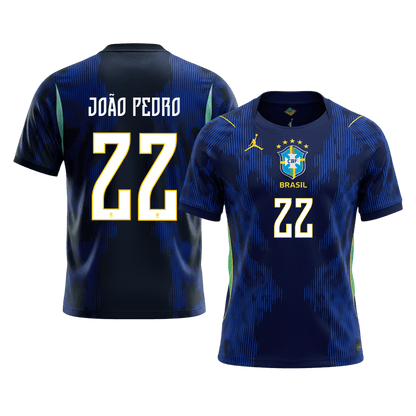 JOÃO PEDRO #22 Heren Brazil Uit Voetbalshirt WK Voetbal 2026