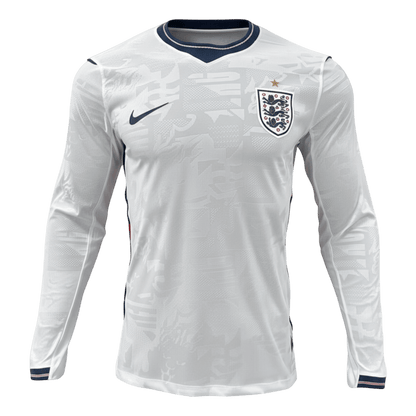 England Thuis Spelersversie Lange Mouwen Voetbalshirt 2026 - Slim Fit