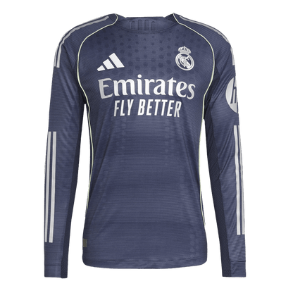 Real Madrid Uit Spelersversie Lange Mouwen Voetbalshirt 2025/26 - Slim Fit