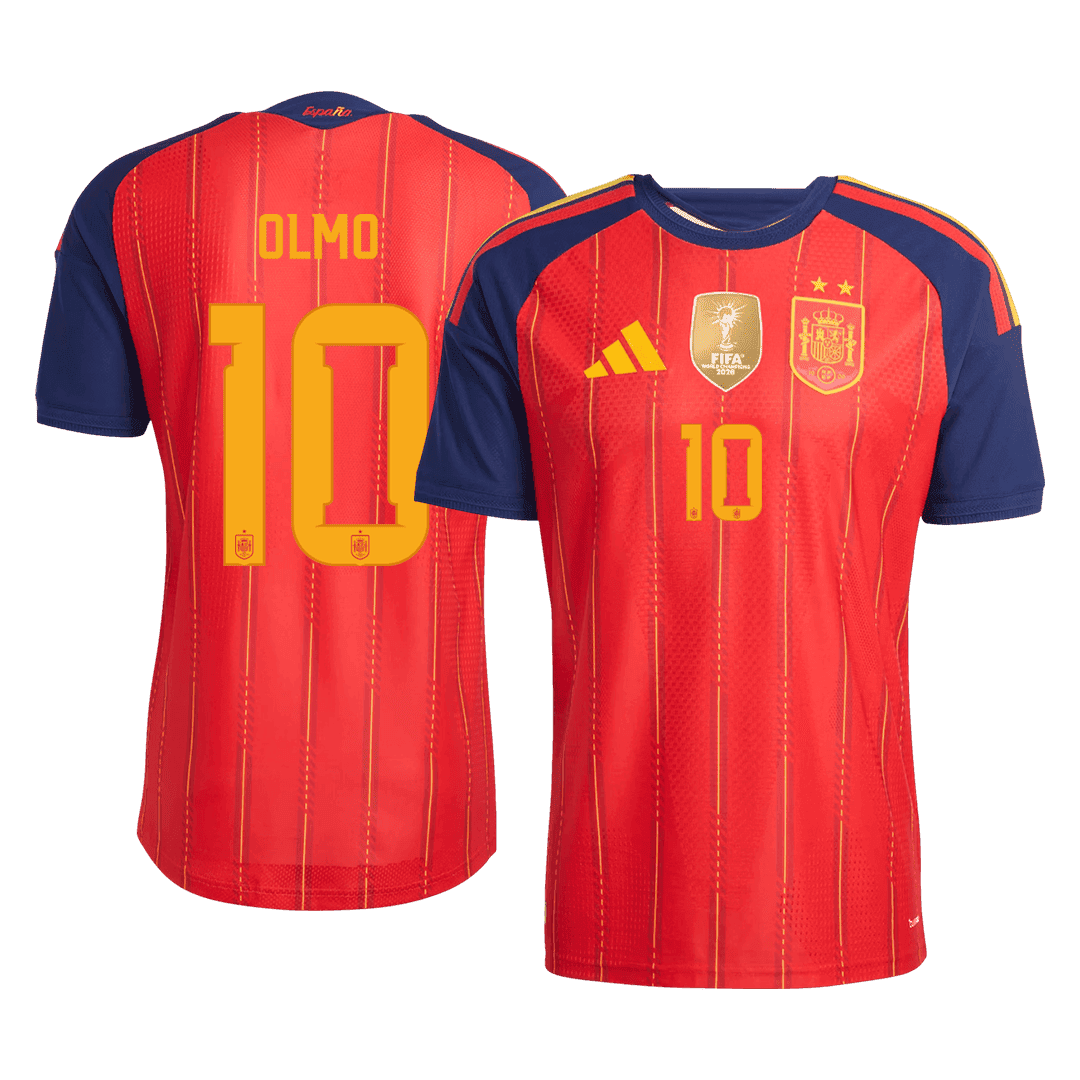 OLMO #10 Spanje Spelersversie thuisshirt WK Voetbal 2026 - slim fit【Kampioenseditie】