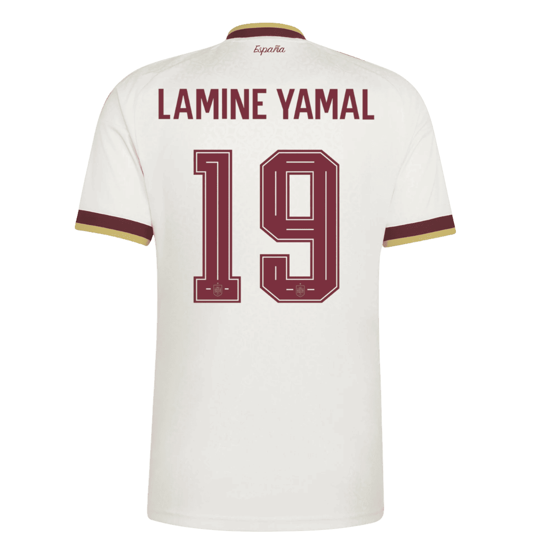 LAMINE YAMAL #19 Heren Spain Uit Voetbalshirt WK Voetbal 2026 - voorkant