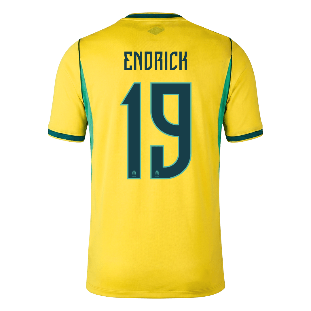 ENDRICK #19 Heren Brazil Thuis Voetbalshirt WK Voetbal 2026