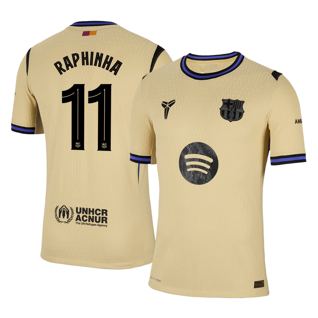 RAPHINHA #11 Barcelona Uit Spelersversie Voetbalshirt 2025/26 - Slim Fit