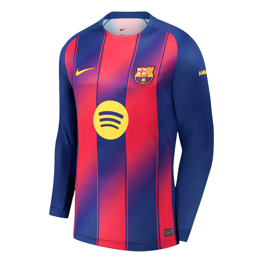 Maillot de football à manches longues domicile Barcelone 2025/26 pour homme