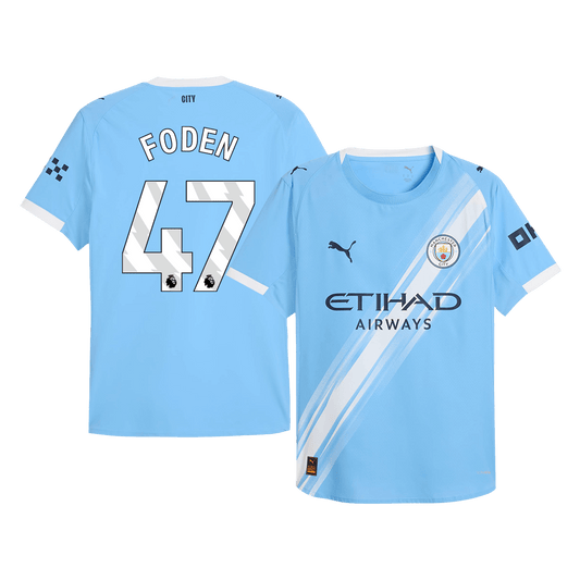 FODEN #47 Manchester City Thuis Spelersversie Voetbalshirt 2025/26 - Slim Fit