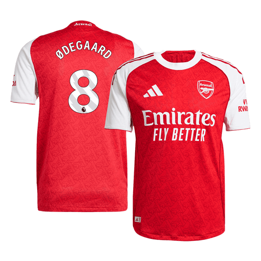 ØDEGAARD #8 Arsenal Thuis Spelersversie Voetbalshirt 2025/26 - Slim Fit - voorkant