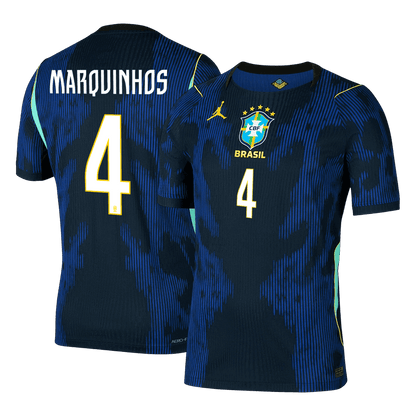 MARQUINHOS #4 Brazil Uit Spelersversie Voetbalshirt WK Voetbal 2026 - Slim Fit