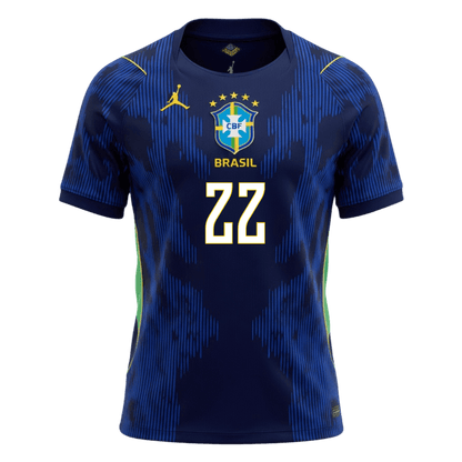 JOÃO PEDRO #22 Heren Brazil Uit Voetbalshirt WK Voetbal 2026