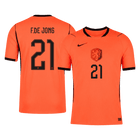 F.DE JONG #21 Netherlands Thuis Spelersversie Voetbalshirt WK Voetbal 2026 - Slim Fit