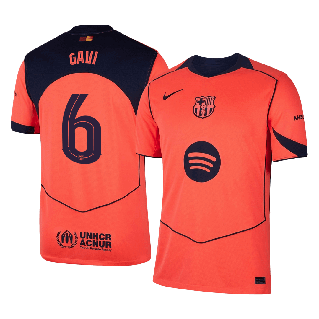 GAVI #6 Heren Barcelona Derde Voetbalshirt 2025/26 - UCL