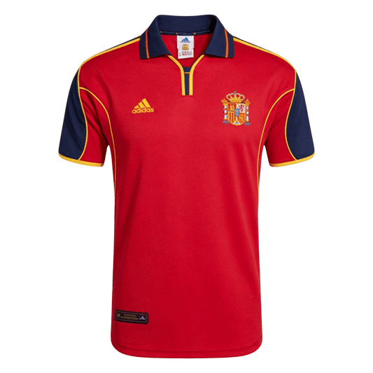 Retro Spain Thuis Voetbalshirt 2000 - voorkant