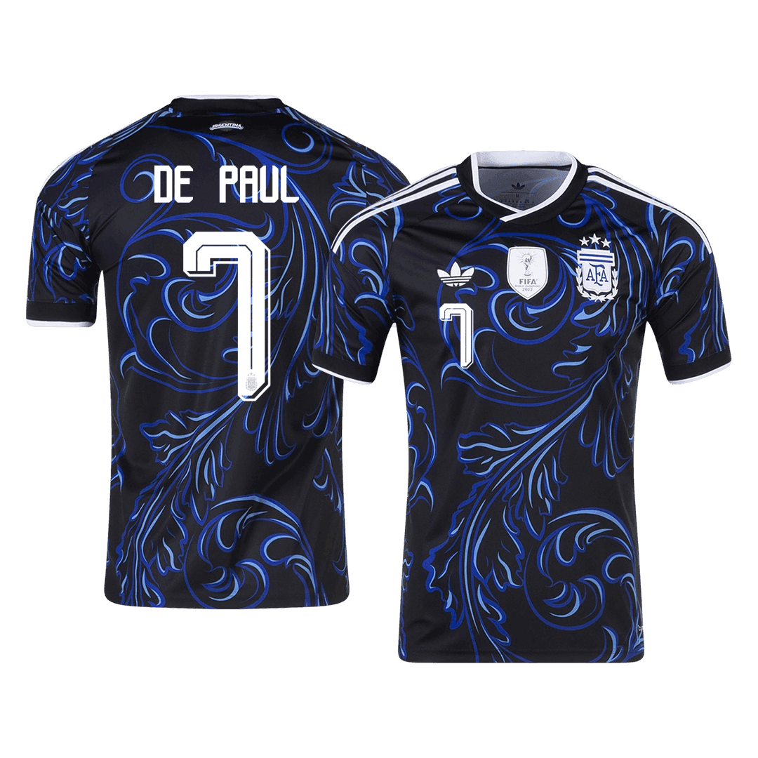 DE PAUL #7 Heren Argentina Uit Voetbalshirt WK Voetbal 2026