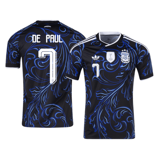 DE PAUL #7 Heren Argentina Uit Voetbalshirt WK Voetbal 2026