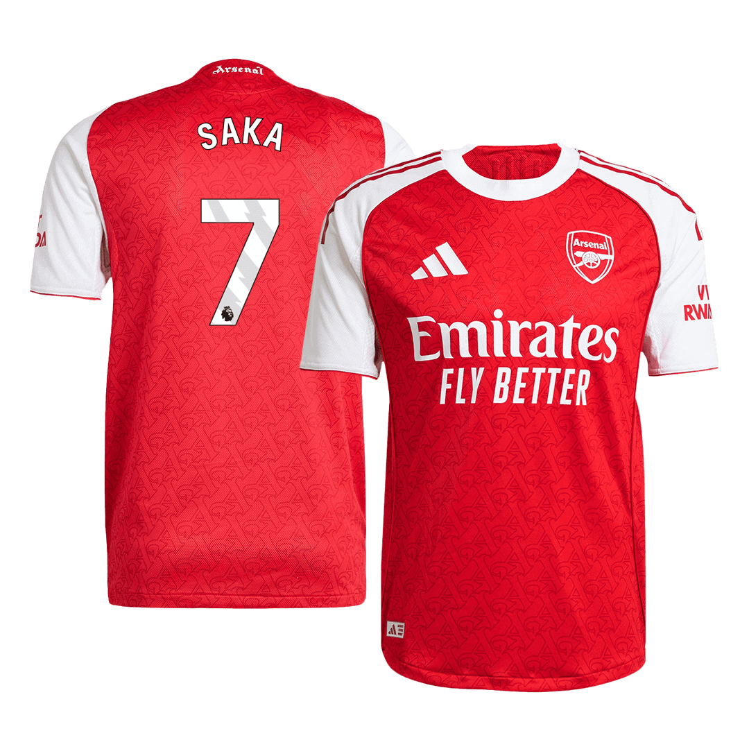 SAKA #7 Arsenal Thuis Spelersversie Voetbalshirt 2025/26 - Slim Fit - voorkant