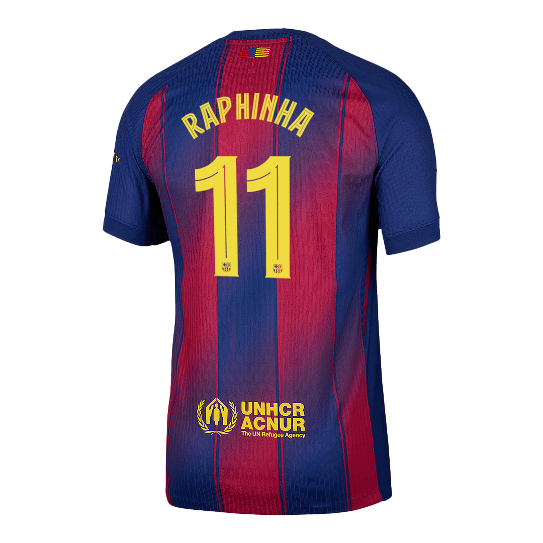 RAPHINHA #11 Barcelona Thuis Spelersversie Voetbalshirt 2025/26  - UCL - Slim Fit