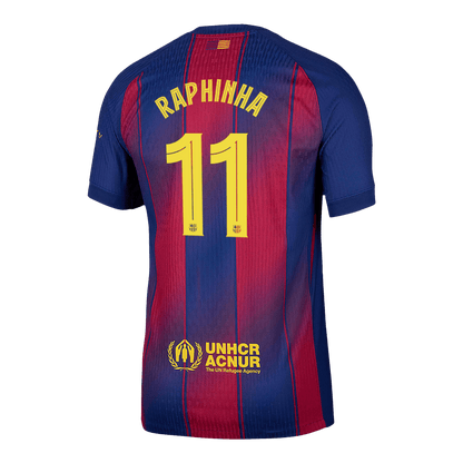 RAPHINHA #11 Barcelona Thuis Spelersversie Voetbalshirt 2025/26  - UCL - Slim Fit