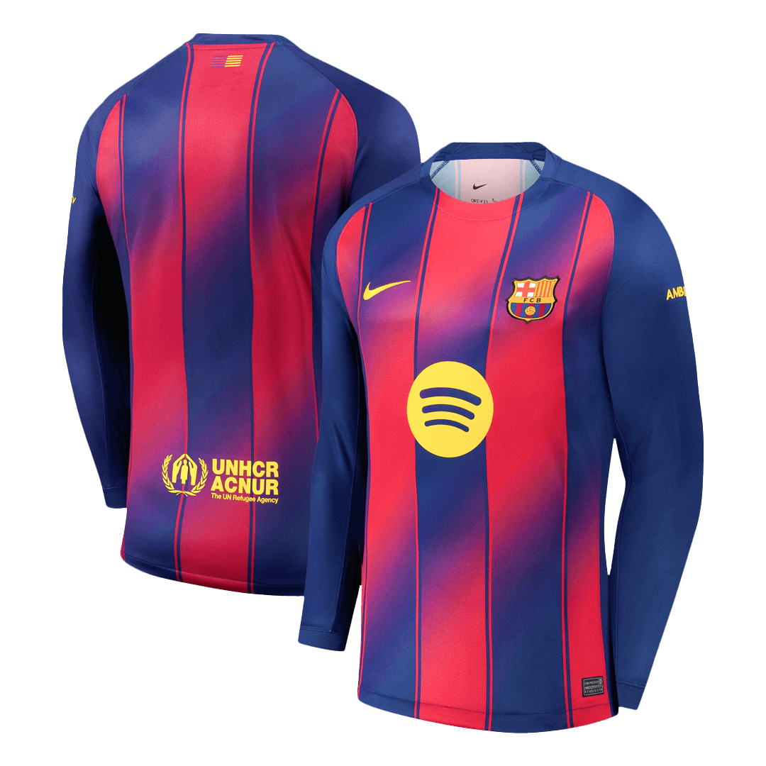 Maillot de football à manches longues domicile Barcelone 2025/26 pour homme