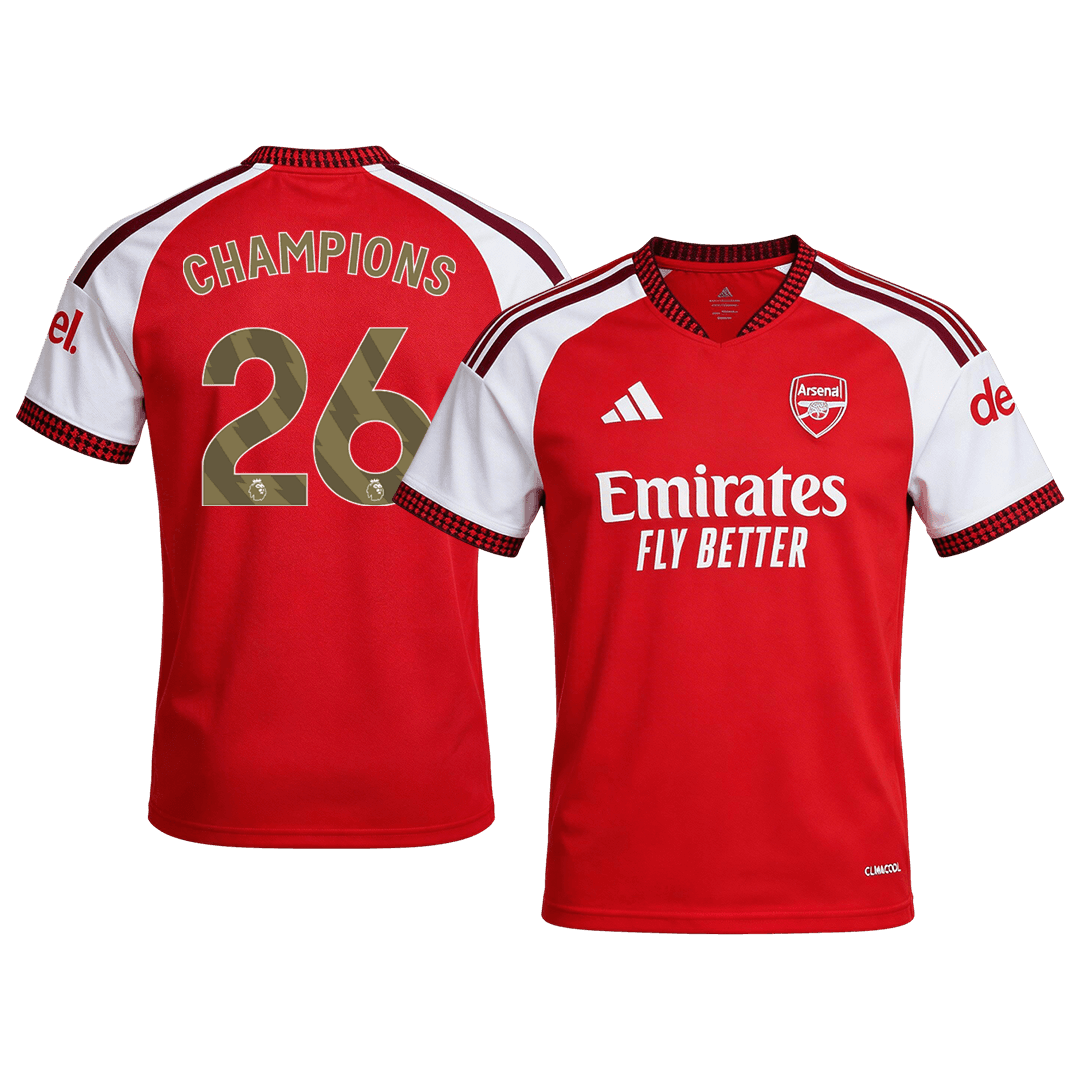 CHAMPIONS #26 Heren Arsenal Thuis Voetbalshirt 2026/27 - voorkant