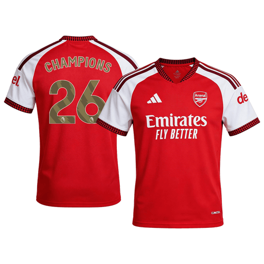 CHAMPIONS #26 Heren Arsenal Thuis Voetbalshirt 2026/27 - voorkant