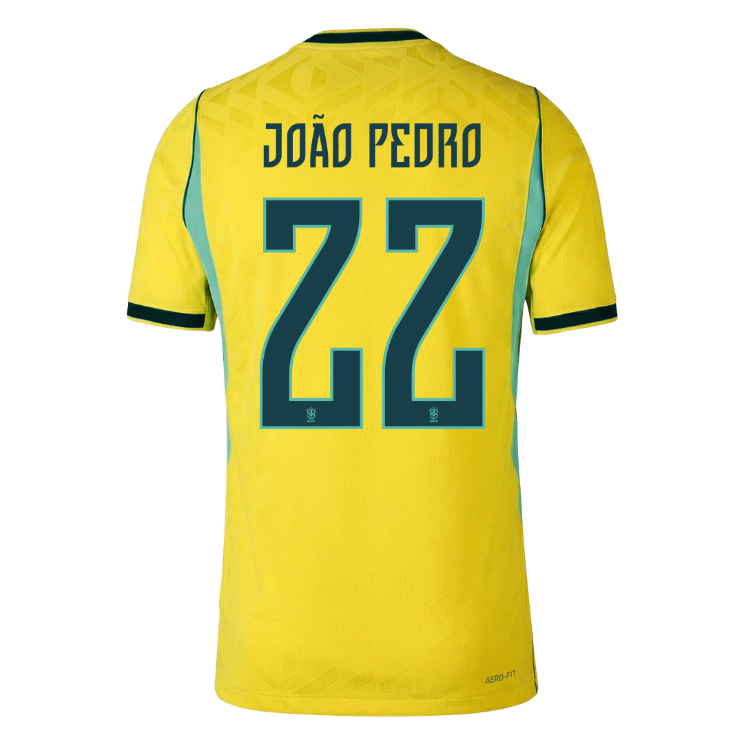 JOÃO PEDRO #22 Brazil Thuis Spelersversie Voetbalshirt WK Voetbal 2026 - Slim Fit