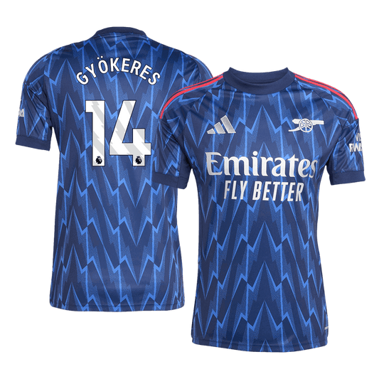 GYÖKERES #14 Heren Arsenal Uit Voetbalshirt 2025/26 - voorkant