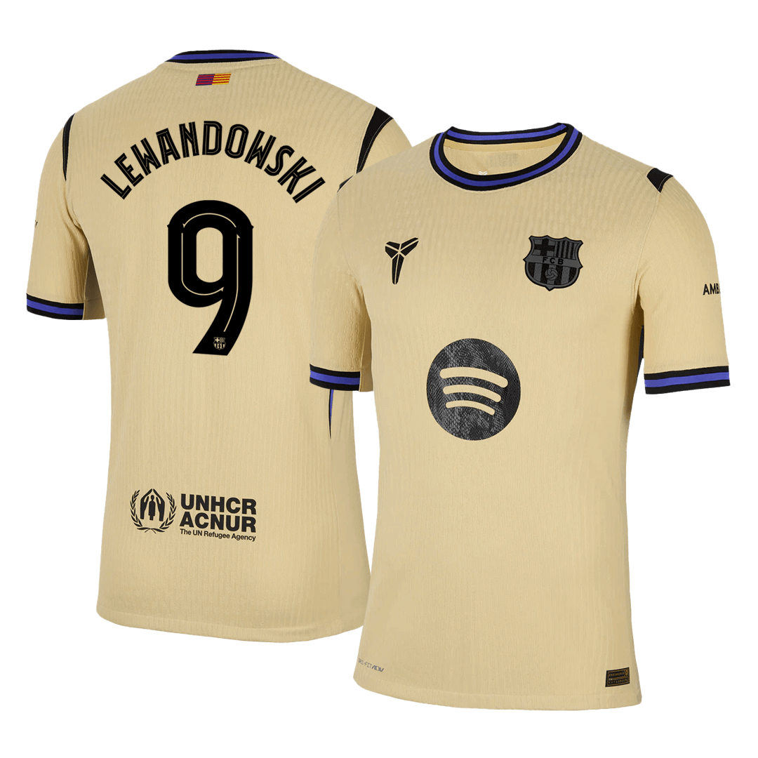 LEWANDOWSKI #9 Barcelona Uit Spelersversie Voetbalshirt 2025/26 - Slim Fit