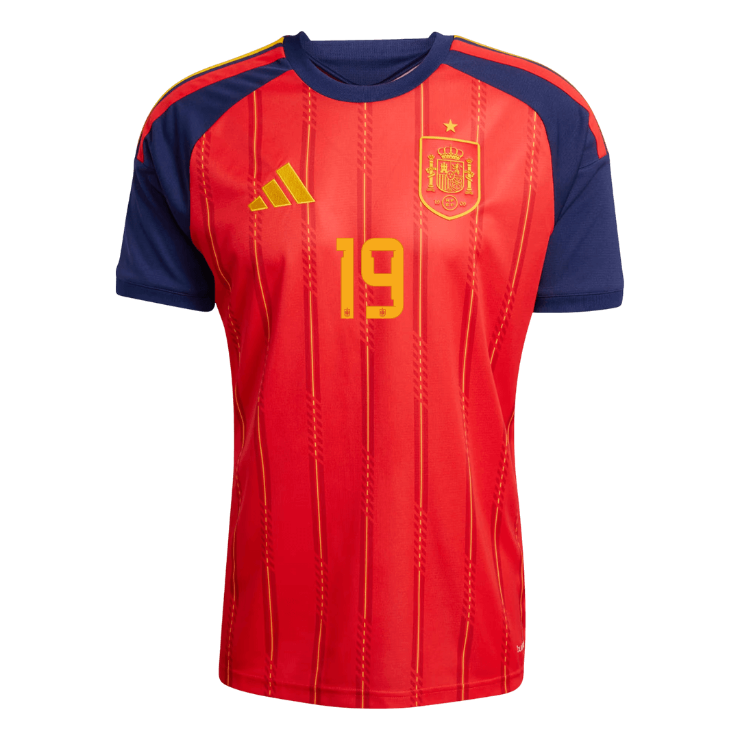 LAMINE YAMAL #19 Heren Spain Thuis Voetbalshirt WK Voetbal 2026 [PREMIUM] - detail