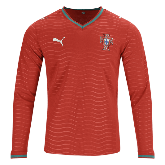 Portugal Thuis Spelersversie Lange Mouwen Voetbalshirt 2026 - Slim Fit