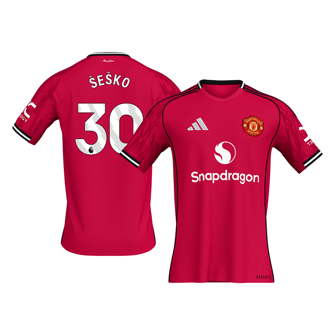 ŠEŠKO #30 Heren Manchester United Thuis Voetbalshirt 2025/26 [PREMIUM]