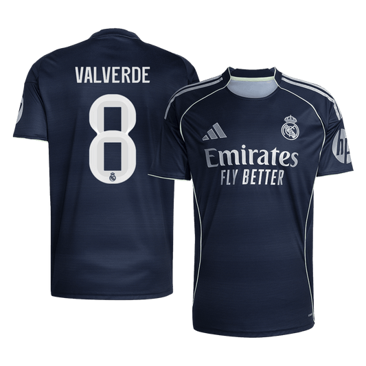 Maillot de football extérieur VALVERDE #8 pour homme Real Madrid 2025/26