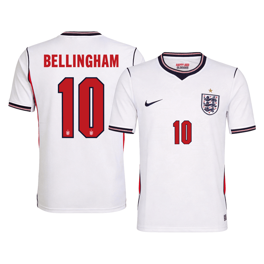 BELLINGHAM #10 Heren England Thuis Voetbalshirt WK Voetbal 2026 - voorkant