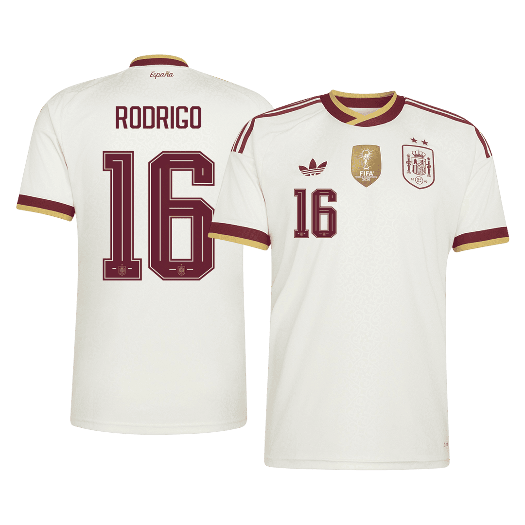 RODRIGO #16 Heren Spanje Uitshirt WK Voetbal 2026【Kampioenseditie】