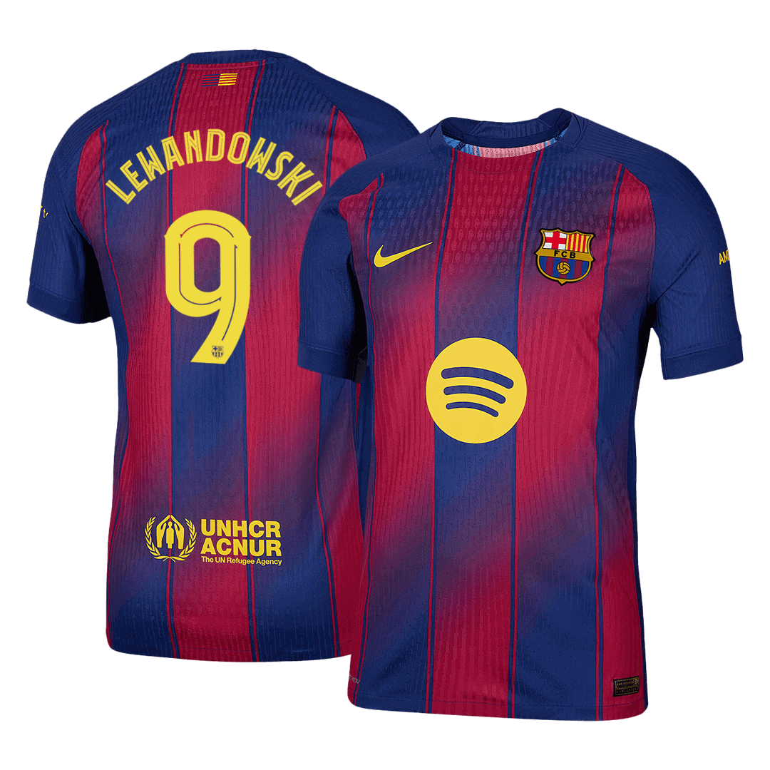 LEWANDOWSKI #9 Barcelona Thuis Spelersversie Voetbalshirt 2025/26 -UCL - Slim Fit