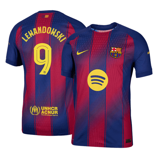 LEWANDOWSKI #9 Barcelona Thuis Spelersversie Voetbalshirt 2025/26 -UCL - Slim Fit