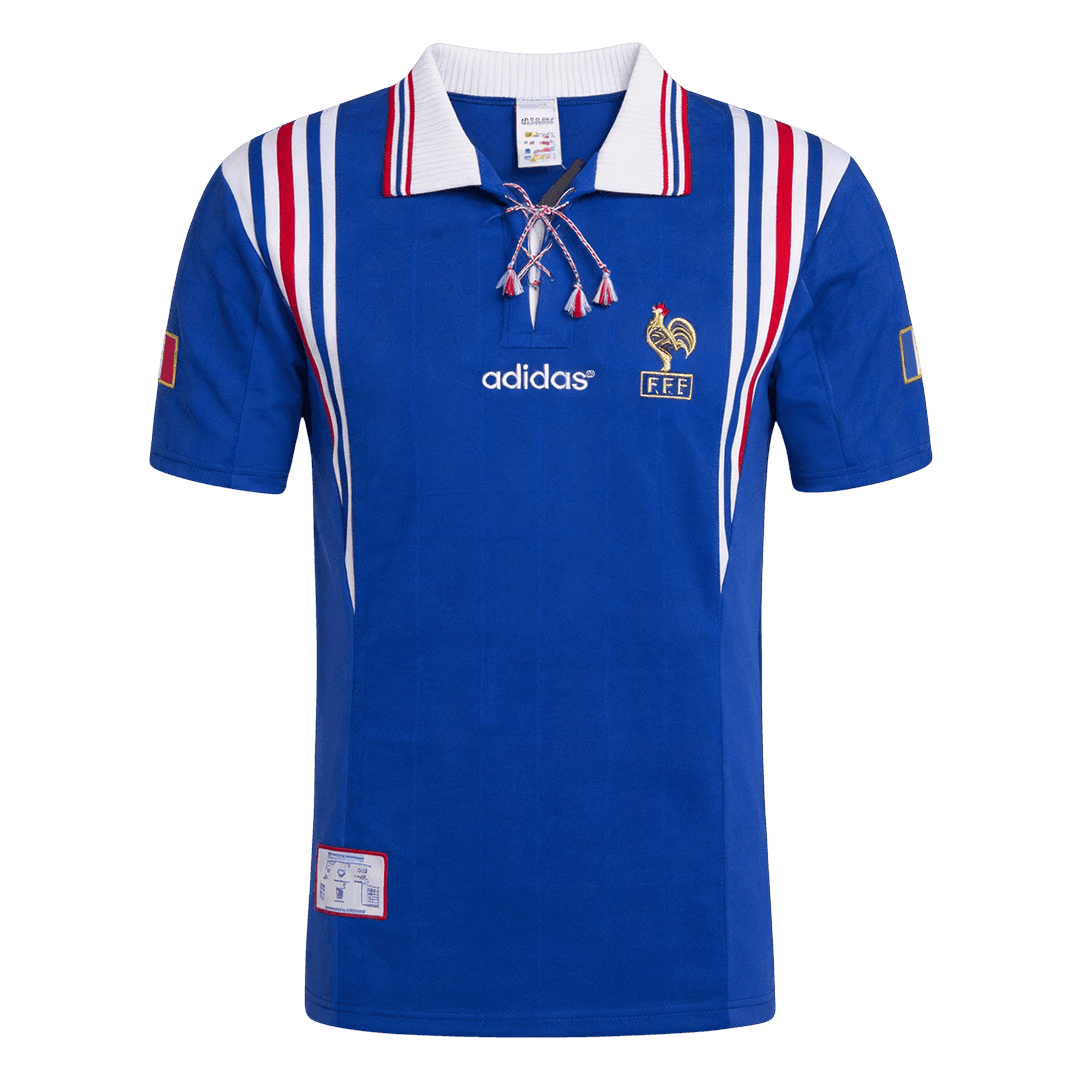 Retro France Thuis Voetbalshirt 1996 - voorkant