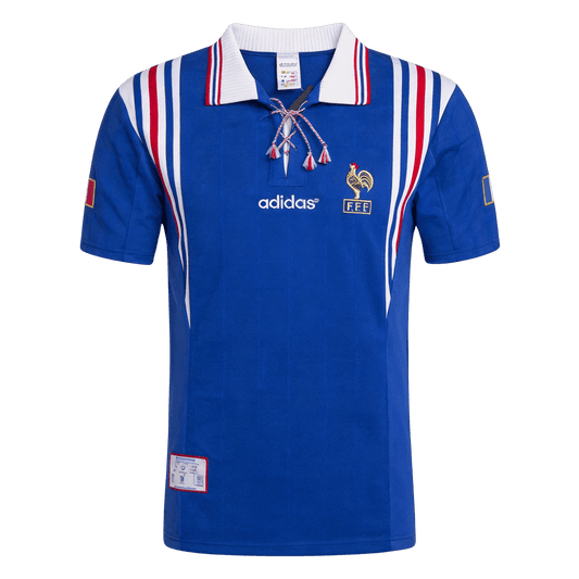 Retro France Thuis Voetbalshirt 1996 - voorkant