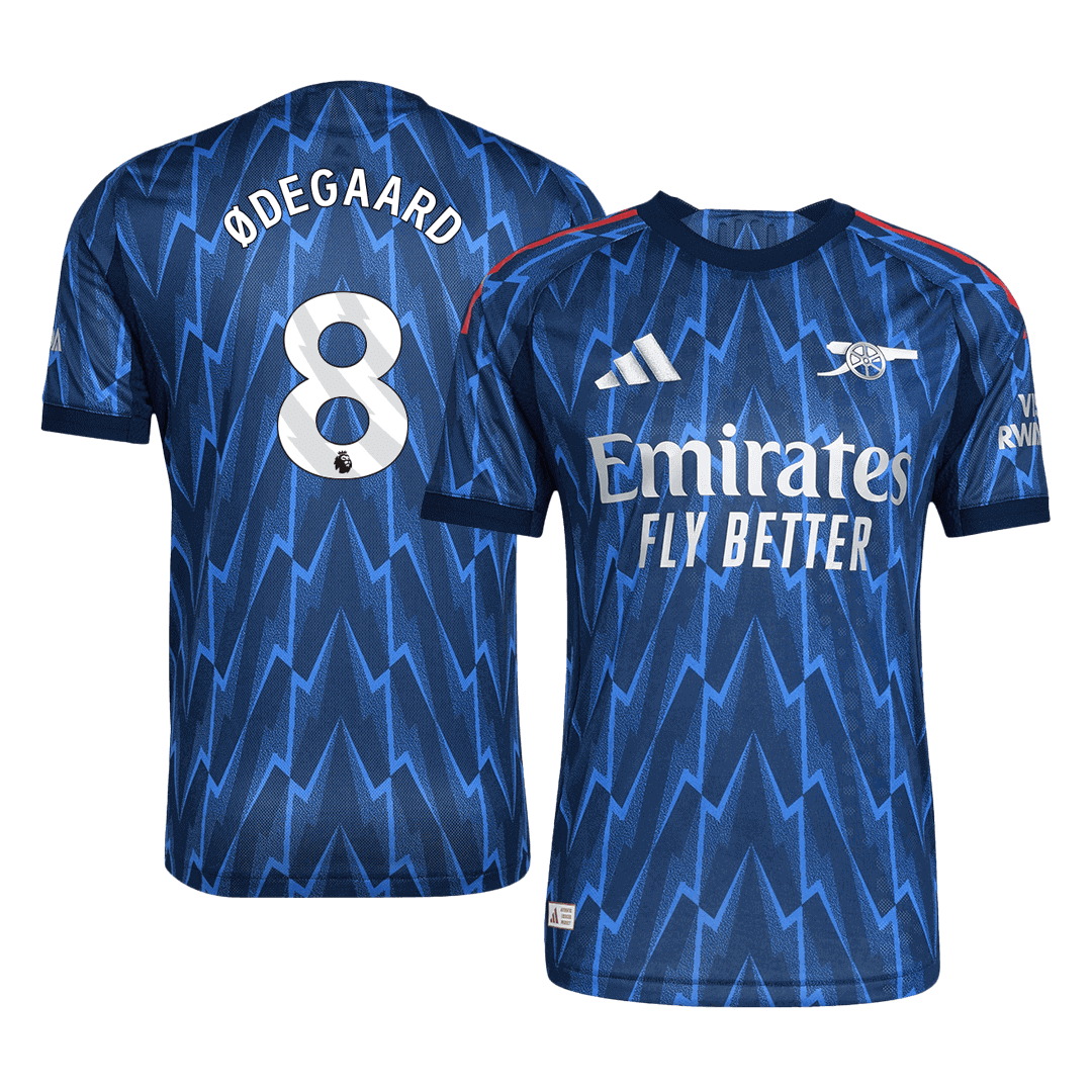 ØDEGAARD #8 Arsenal Uit Spelersversie Voetbalshirt 2025/26 - Slim Fit - voorkant