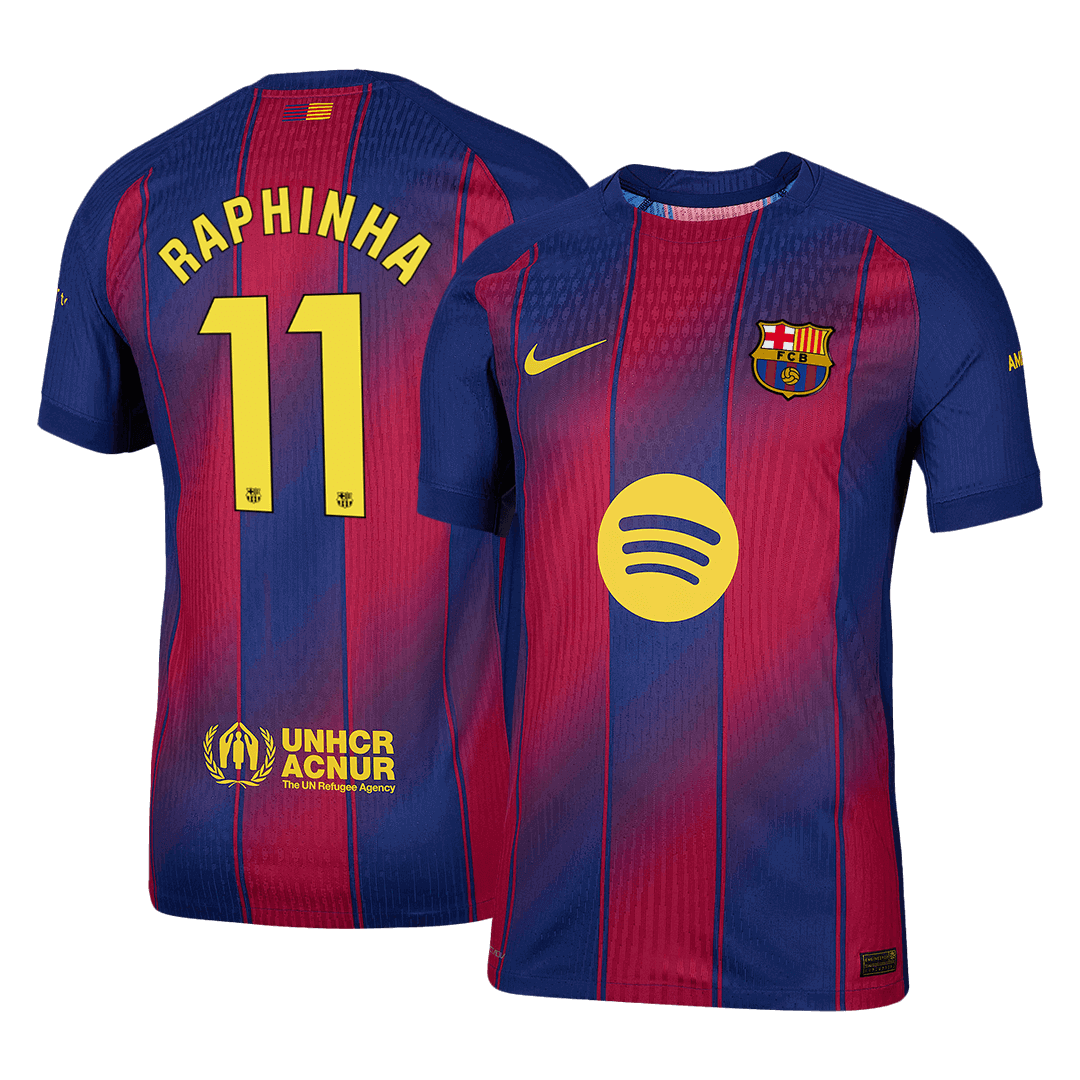 RAPHINHA #11 Barcelona Thuis Spelersversie Voetbalshirt 2025/26 - Slim Fit