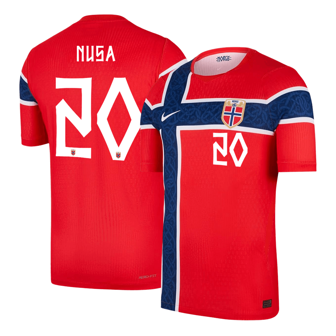 NUSA #20 Norway Thuis Spelersversie Voetbalshirt WK Voetbal 2026 - Slim Fit - voorkant