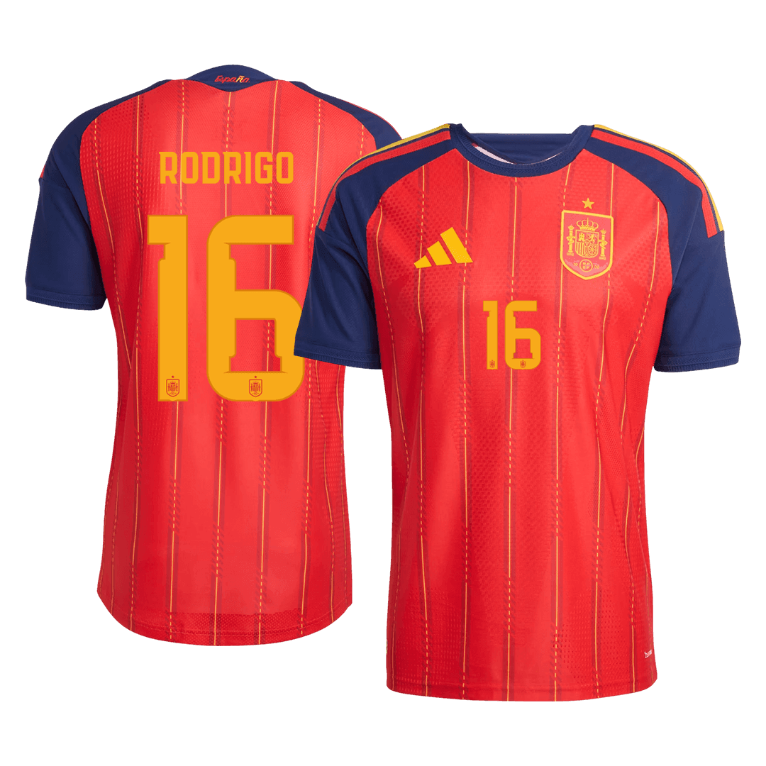 RODRIGO #16 Spain Thuis Spelersversie Voetbalshirt WK Voetbal 2026 - Slim Fit