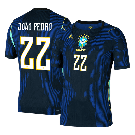 JOÃO PEDRO #22 Brazil Uit Spelersversie Voetbalshirt WK Voetbal 2026 - Slim Fit