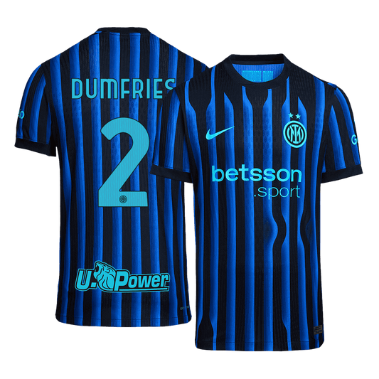 DUMFRIES #2 Inter Milan Thuis Spelersversie Voetbalshirt 2025/26 - Slim Fit