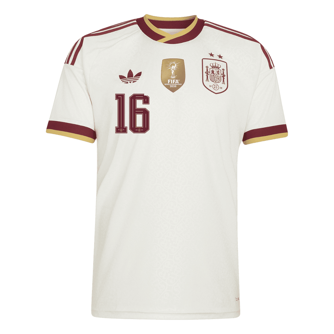 RODRIGO #16 Heren Spanje Uitshirt WK Voetbal 2026【Kampioenseditie】