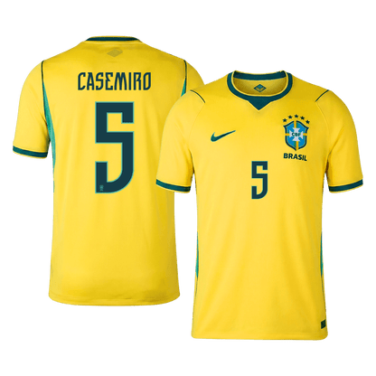 CASEMIRO #5 Heren Brazil Thuis Voetbalshirt WK Voetbal 2026